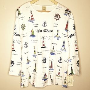 Jess & Jane Lighthouse Tunic w/Rhinestones